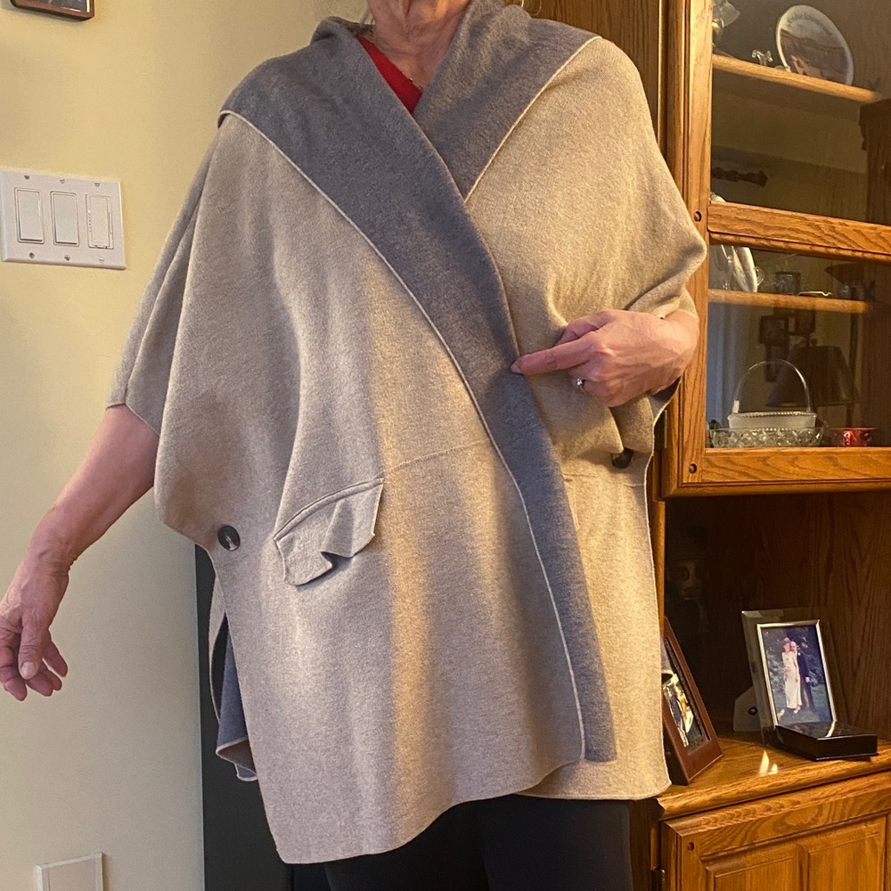 Zara Tan Wrap Poncho